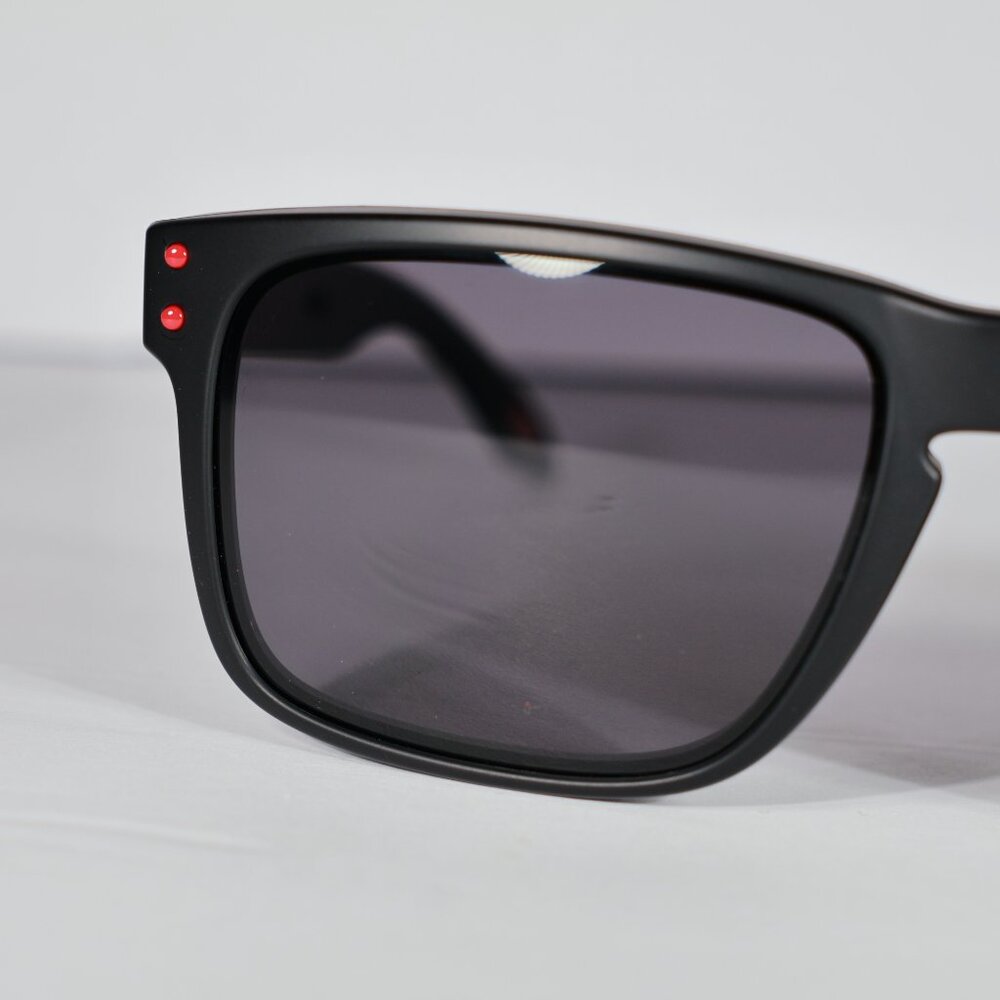 Oakley Holbrook Matte Black Prizm Grey Sunglasses+Red FiRE LEnses Polarized Reva - Picture 3 of 13